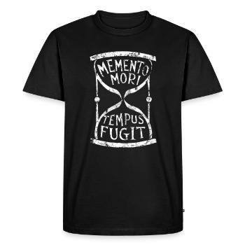 Memento Mori Tempus Fugit Hourglass Stoic - Men's Premium Organic T-Shirt - black - Front - Nico (187cm)