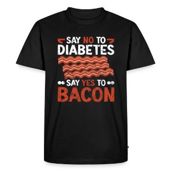 Cétogène Musculation Régime Keto Bacon Protéines - T-shirt Premium bio Homme - noir - Devant - Nico (187cm)