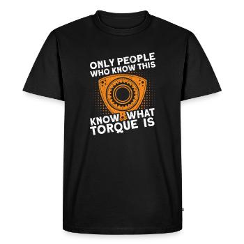 Moteur rotatif Wankel couple voiture Engineering Tuning - T-shirt Premium bio Homme - noir - Devant - Nico (187cm)
