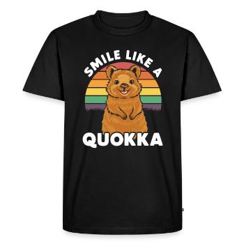 Drôle Quokka Australie Animal Sourire Comme un Quokka - T-shirt Premium bio Homme - noir - Devant - Nico (187cm)