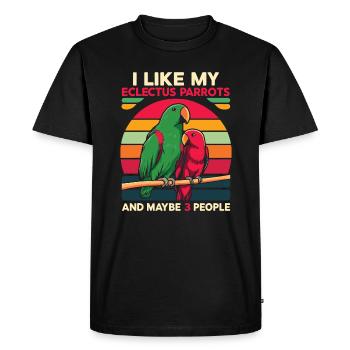 Perroquet éclecte drôle disant oiseau propriétaire animal de compagnie - T-shirt Premium bio Homme - noir - Devant - Nico (187cm)