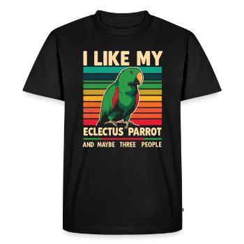 Perroquet éclecte drôle disant oiseau propriétaire animal de compagnie - T-shirt Premium bio Homme - noir - Devant - Nico (187cm)
