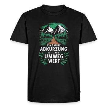 Randonneur et alpiniste drôle disant abréviation - T-shirt Premium bio Homme - noir - Devant - Nico (187cm)