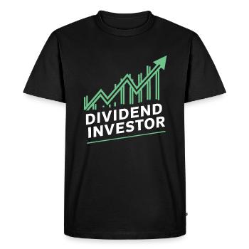 Drôle d’investisseur de dividendes Indépendance financière - T-shirt Premium bio Homme - noir - Devant - Nico (187cm)