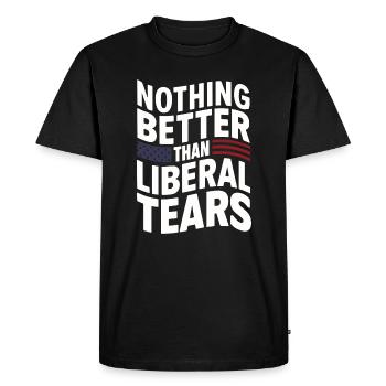 Rien de mieux que des larmes libérales pro  - T-shirt Premium bio Homme - noir - Devant - Nico (187cm)