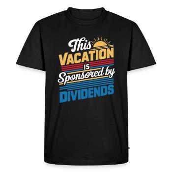 Funny Dividend Investor Vacation Sponsored - Men's Premium Organic T-Shirt - black - Front - Nico (187cm)