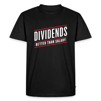 Drôle d’investisseur de dividendes Indépendance financière - T-shirt Premium bio Homme - noir - Devant - Nico (187cm)