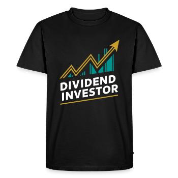 Drôle d’investisseur de dividendes Indépendance financière - T-shirt Premium bio Homme - noir - Devant - Nico (187cm)