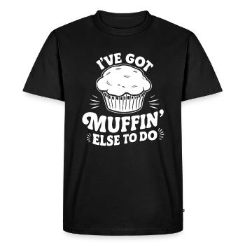 J’ai des muffins d’autre à faire Funny Cake Pastry - T-shirt Premium bio Homme - noir - Devant - Nico (187cm)