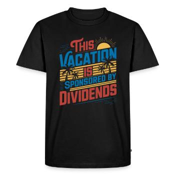 Funny Dividend Investor Vacation Sponsored - Men's Premium Organic T-Shirt - black - Front - Nico (187cm)