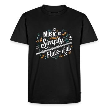 Drôle Flûte jeu de mots Instrument Flûte transversale Musique - T-shirt Premium bio Homme - noir - Devant - Nico (187cm)