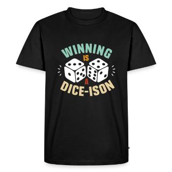 Jeu de société Geeks drôle de dicton Dice Roll Pun - T-shirt Premium bio Homme - noir - Devant - Nico (187cm)