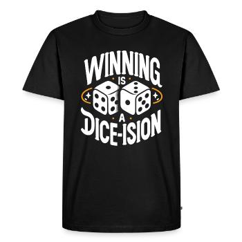 Jeu de société Geeks drôle de dicton Dice Roll Pun - T-shirt Premium bio Homme - noir - Devant - Nico (187cm)