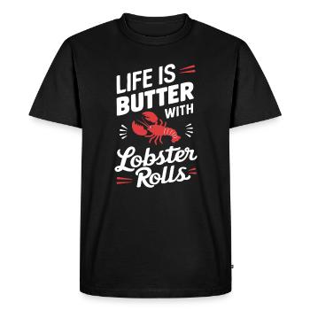 Drôle de rouleau de homard Pun fruits de mer Maine Gourmand - T-shirt Premium bio Homme - noir - Devant - Nico (187cm)
