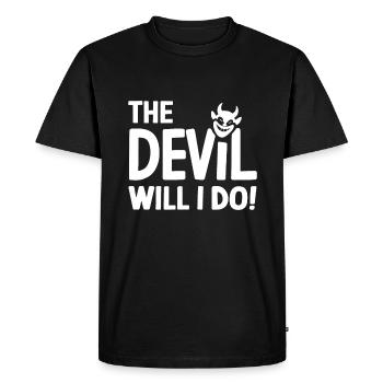 Le diable fera-t-il un proverbe allemand Danglais - T-shirt Premium bio Homme - noir - Devant - Nico (187cm)