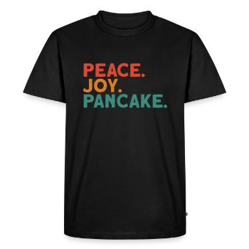 Peace Joy Pancake Proverbe Allemand Danglais - T-shirt Premium bio Homme - noir - Devant - Nico (187cm)
