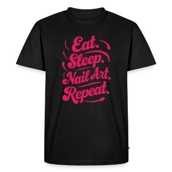 Eat Sleep Nail Art Repeat Nail Tech beautician Job - Men's Premium Organic T-Shirt - black - Front - Nico (187cm)