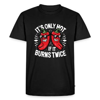 Il n’est chaud que s’il brûle deux fois Spicy Food Pepper - T-shirt Premium bio Homme - noir - Devant - Nico (187cm)