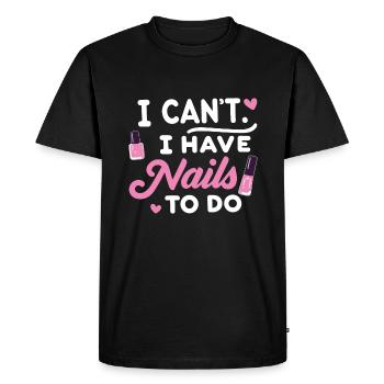 I Can't i have Nails to do Nail Tech beautician - Men's Premium Organic T-Shirt - black - Front - Nico (187cm)