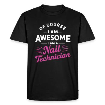 Bien sûr, je suis génial, je suis une technicienne des ongles - T-shirt Premium bio Homme - noir - Devant - Nico (187cm)