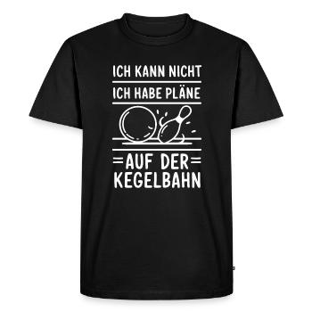 Je ne peux pas, j’ai des plans pour le bowling - T-shirt Premium bio Homme - noir - Devant - Nico (187cm)