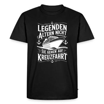 Les légendes ne vieillissent pas, elles partent en croisière - T-shirt Premium bio Homme - noir - Devant - Nico (187cm)