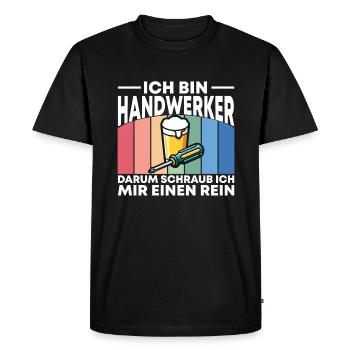 Je suis un artisan, donc je me fous un - T-shirt Premium bio Homme - noir - Devant - Nico (187cm)