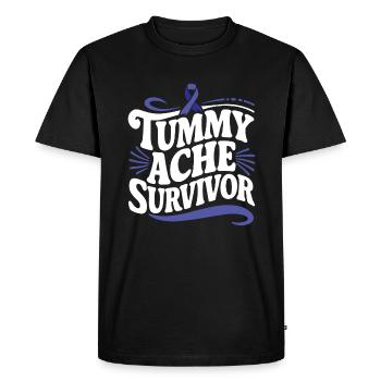 Tummy Ache Survivor Bowel Syndrome Awarenes - Men's Premium Organic T-Shirt - black - Front - Nico (187cm)