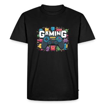 Jeux - Manettes - T-shirt Premium bio Homme - noir - Devant - Nico (187cm)
