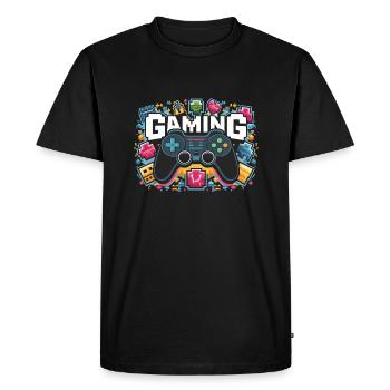 Gaming - Controllers - Men's Premium Organic T-Shirt - black - Front - Nico (187cm)