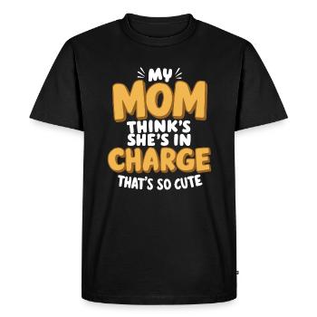 Ma mère pense qu’elle est aux commandes C’est tellement mignon drôle - T-shirt Premium bio Homme - noir - Devant - Nico (187cm)