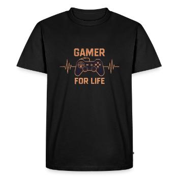 Gamer pour la vie - T-shirt Premium bio Homme - noir - Devant - Nico (187cm)