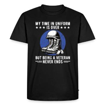 Mon temps en uniforme est terminé, mais être un vétéran Nev - T-shirt Premium bio Homme - noir - Devant - Nico (187cm)