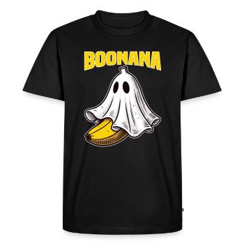 Boonana Funny Banana Halloween Costume Ghost Boo S - T-shirt Premium bio Homme - noir - Devant - Nico (187cm)