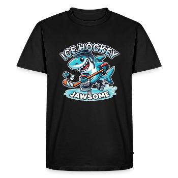 Le hockey sur glace est Jawsome Funny Shark Lover Sports Pun - T-shirt Premium bio Homme - noir - Devant - Nico (187cm)