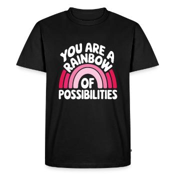 Vous êtes un arc-en-ciel de possibilités Enseignant Empower - T-shirt Premium bio Homme - noir - Devant - Nico (187cm)