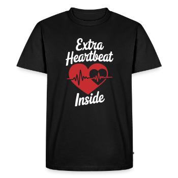 Battement de cœur supplémentaire à l’intérieur des femmes annonceurs de grossesse - T-shirt Premium bio Homme - noir - Devant - Nico (187cm)