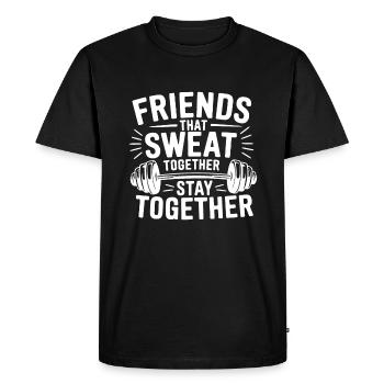 Les amis qui transpirent ensemble restent ensemble Poids L - T-shirt Premium bio Homme - noir - Devant - Nico (187cm)