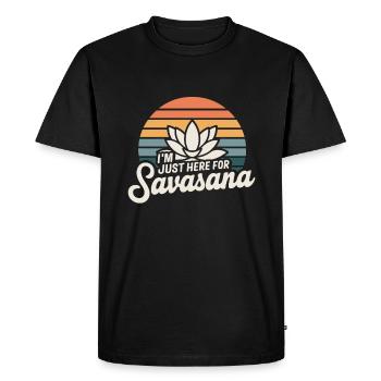 Je suis juste ici pour savasana drôle Yoga Dire Humour - T-shirt Premium bio Homme - noir - Devant - Nico (187cm)