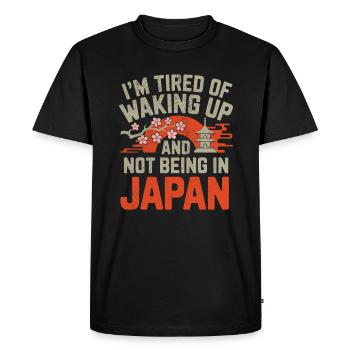 J’en ai marre de me réveiller et de ne pas être au Japon - T-shirt Premium bio Homme - noir - Devant - Nico (187cm)