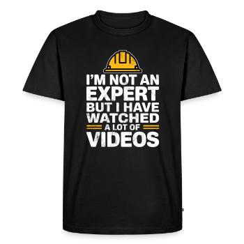 Je ne suis pas un expert mais j’ai regardé beaucoup de vidéos - T-shirt Premium bio Homme - noir - Devant - Nico (187cm)