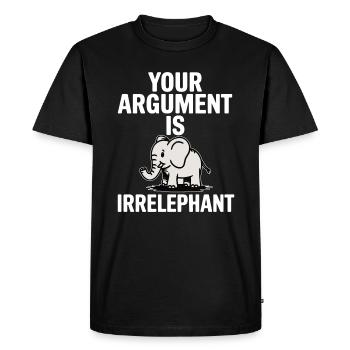 Votre argument est irrelephant Drôle d’éléphant - T-shirt Premium bio Homme - noir - Devant - Nico (187cm)
