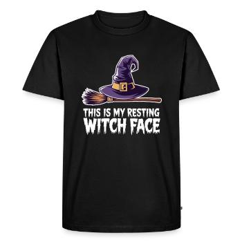 This is my resting witch face Spooky Halloween Wit - Men's Premium Organic T-Shirt - black - Front - Nico (187cm)