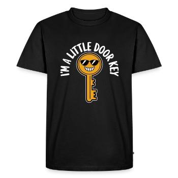 Je suis une petite clé de porte drôle jeu de mots humour humour - T-shirt Premium bio Homme - noir - Devant - Nico (187cm)
