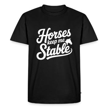 Les chevaux me gardent stable Équitation - T-shirt Premium bio Homme - noir - Devant - Nico (187cm)