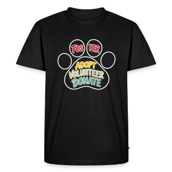 Famille d’accueil adoption bénévole don Animal Rescue - T-shirt Premium bio Homme - noir - Devant - Nico (187cm)