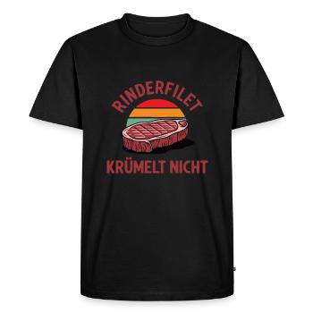 Beef tenderloin does not crumble Saying Grilling Carnivore - Men's Premium Organic T-Shirt - black - Front - Nico (187cm)