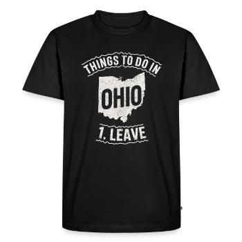 Choses à faire Ohio 1. Laisser un mème drôle de l’Ohio - T-shirt Premium bio Homme - noir - Devant - Nico (187cm)