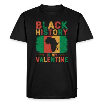 L’histoire des Noirs, c’est mon humour fier de la Saint-Valentin - T-shirt Premium bio Homme - noir - Devant - Nico (187cm)