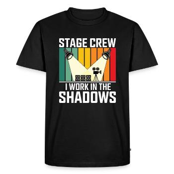 Équipe de scène Je travaille dans l’ombre Coulisses Humour - T-shirt Premium bio Homme - noir - Devant - Nico (187cm)